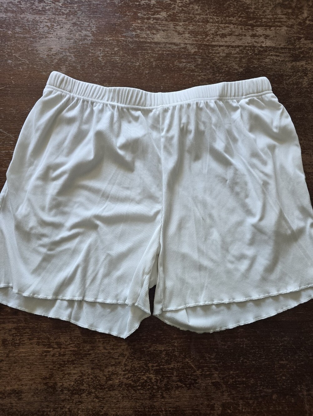 White Women's Elastic Waist Lounge Shorts